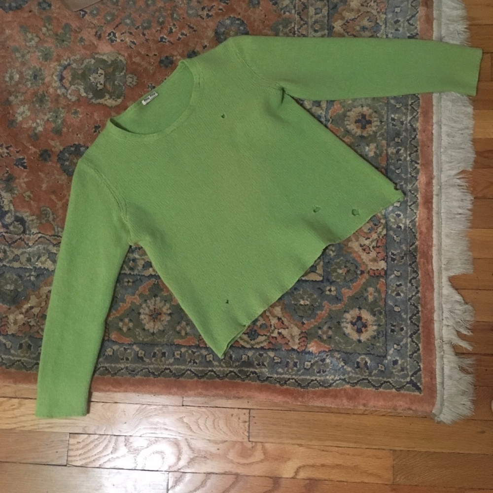 MIU MIU LIME GREEN KNIT SWEATER